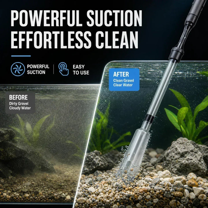 Elektrische aquariumgrindreiniger - op batterijen werkende zuigpomp voor waterverversing