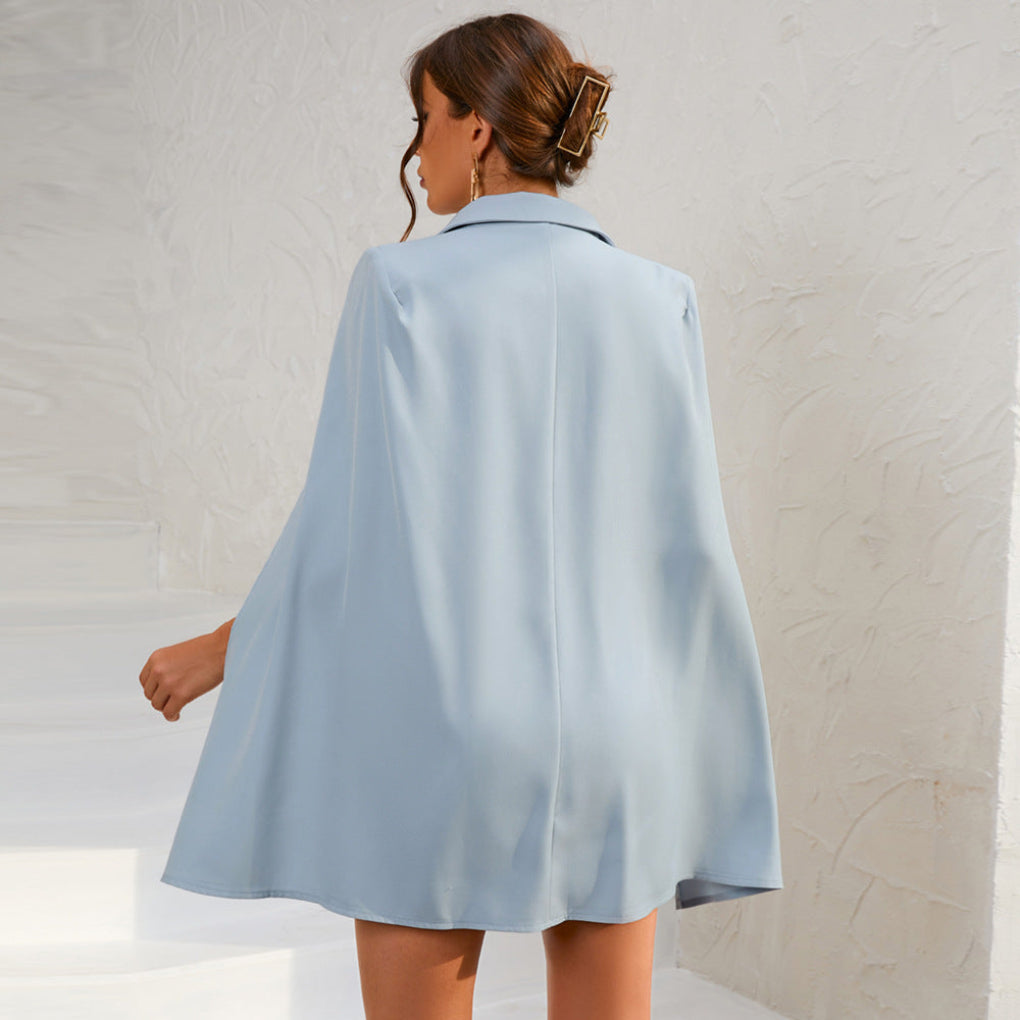 Blazer Jurk Met Cape En Riem Voor Vrouwen — afbeelding 20