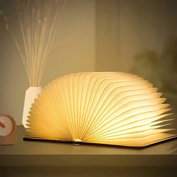 Decoratief boekvormig LED-nachtlampje, oplaadbaar via USB