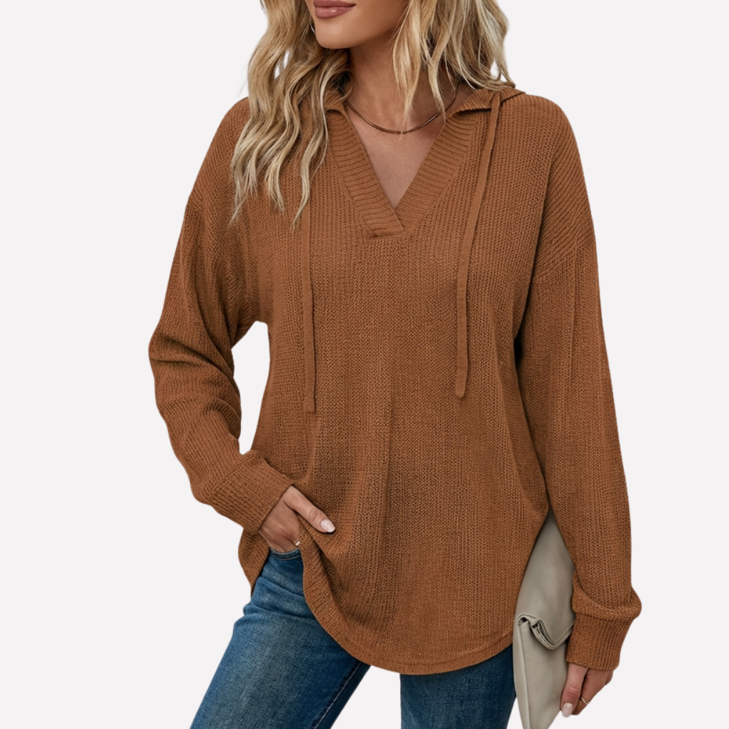 V‑Hals Oversized Hoodie