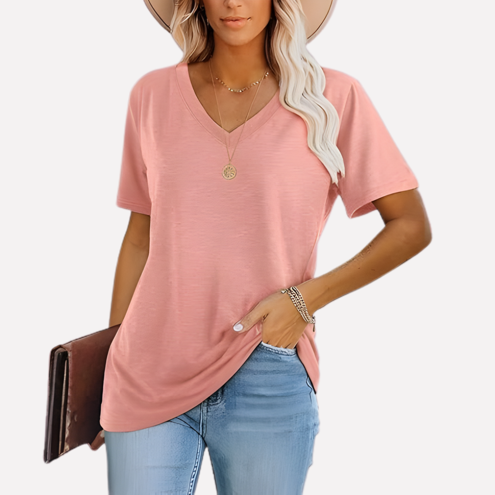 Vrouwen V‑Hals Korte Mouwen Top