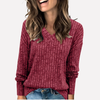 Vrouwen V‑Hals Lange Mouwen Top