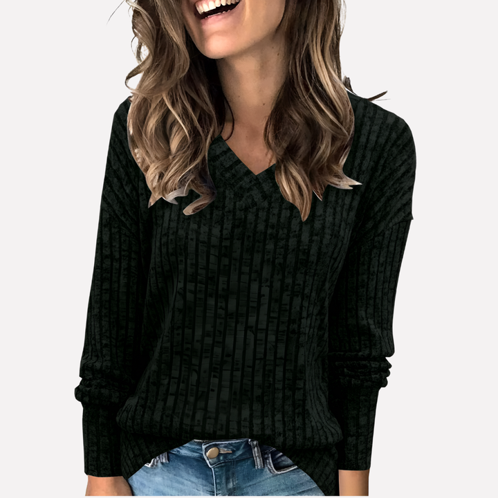 Vrouwen V‑Hals Lange Mouwen Top