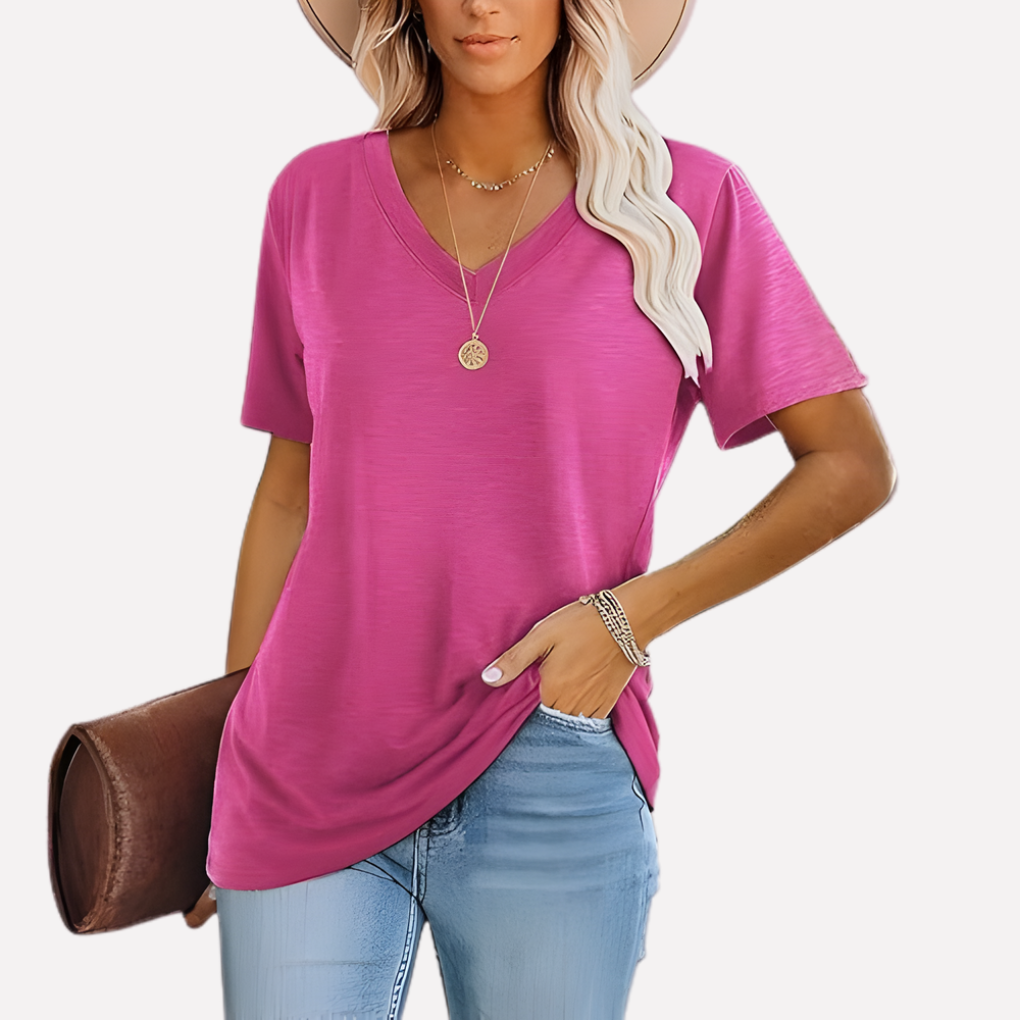 Vrouwen V‑Hals Korte Mouwen Top
