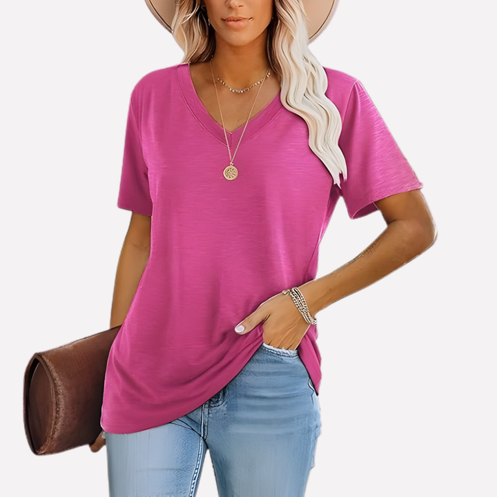 Vrouwen V‑Hals Korte Mouwen Top