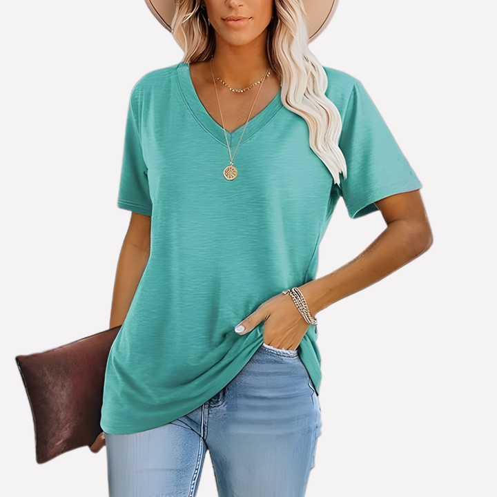Vrouwen V‑Hals Korte Mouwen Top