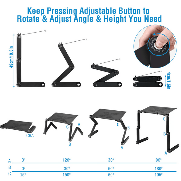 Opvouwbare 360°-laptopstandaard voor laptops en tablets