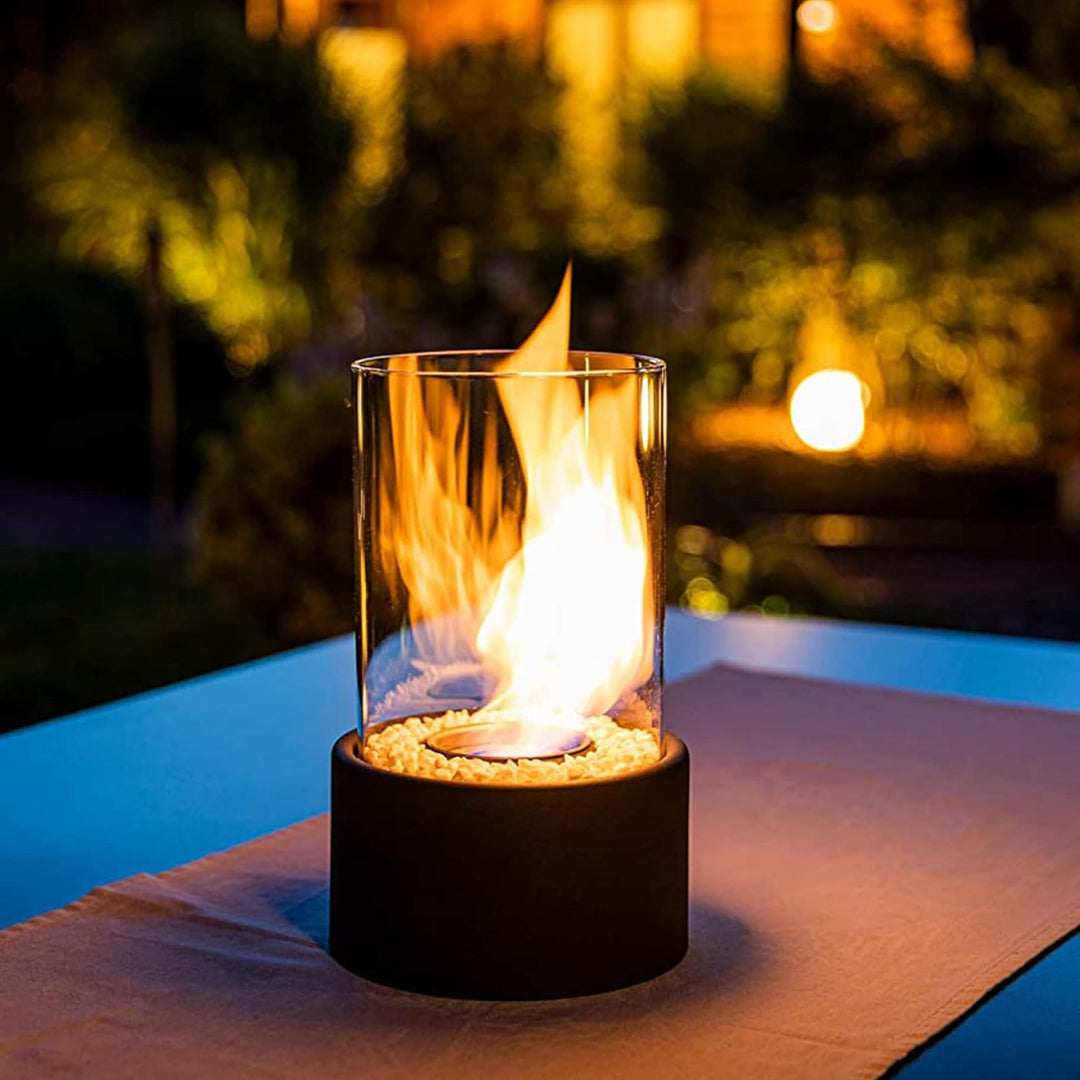 Everlasting Flame olielamp, elegante glazen cilinder met klassieke gloed