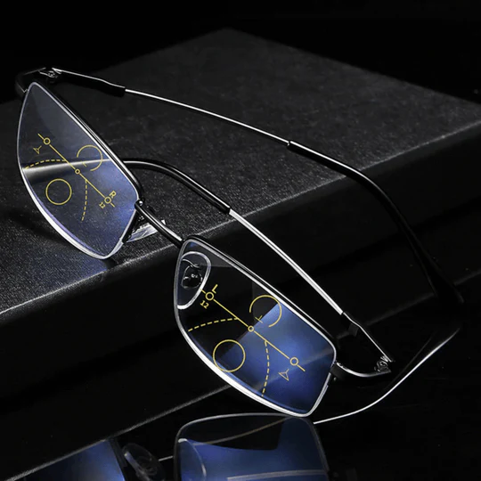 Slimme multifocale bril met automatische scherpstelling en blauwlichtfilter