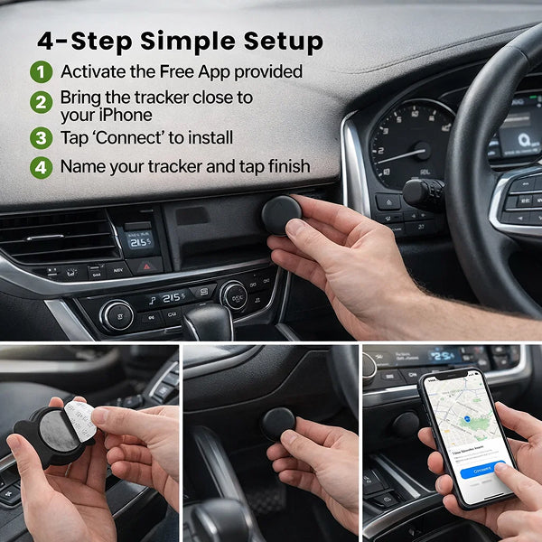 24/7 GPS-voertuigbeveiligingstracker, compatibel met Android & iOS