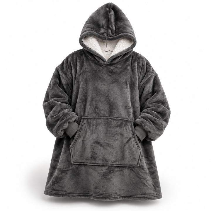 Ultrazachte oversized sherpa-hoodiedeken (met zak)