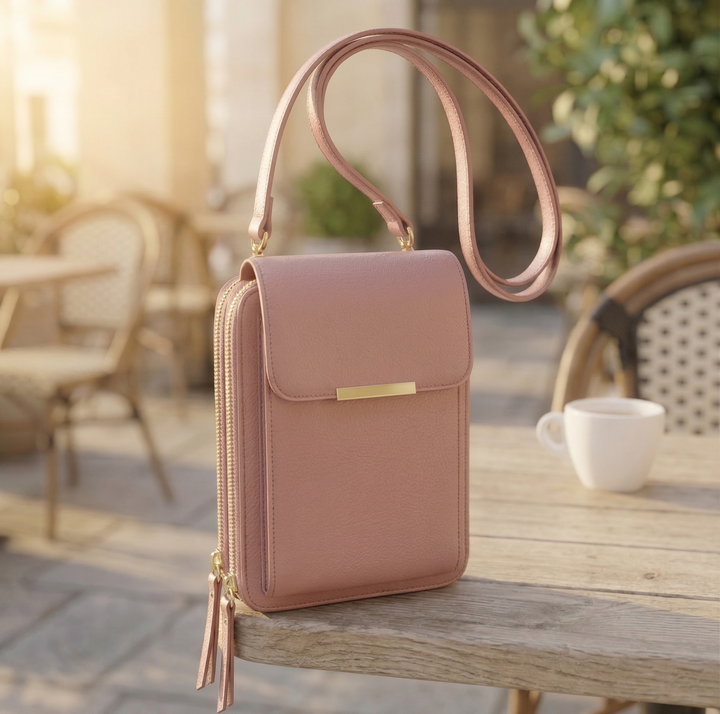 Dames crossbody telefoonportemonnee met touchscreenvenster