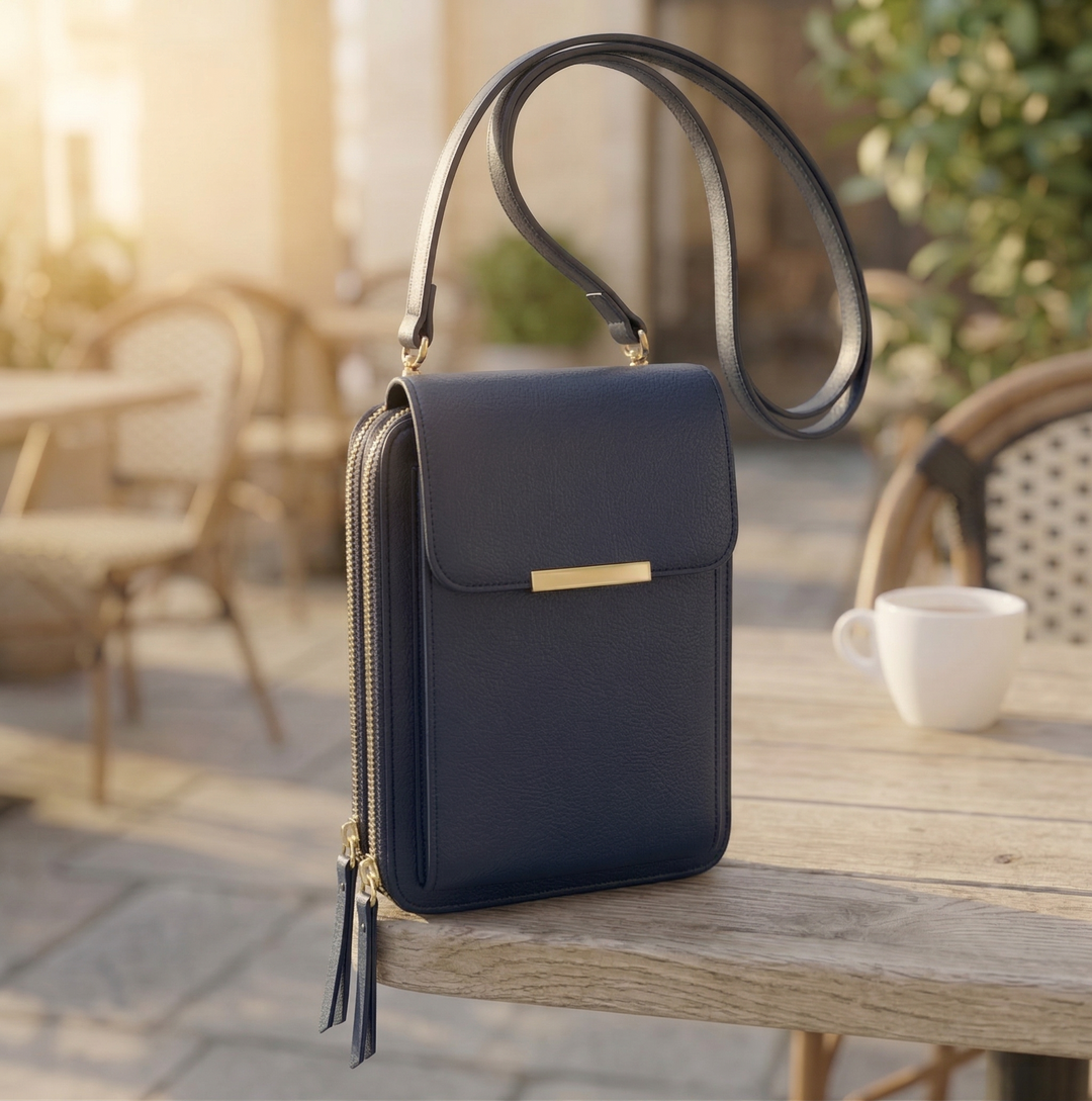Dames crossbody telefoonportemonnee met touchscreenvenster