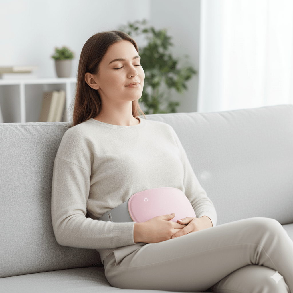 Oplaadbaar warmtekussen voor je buik met vibratie