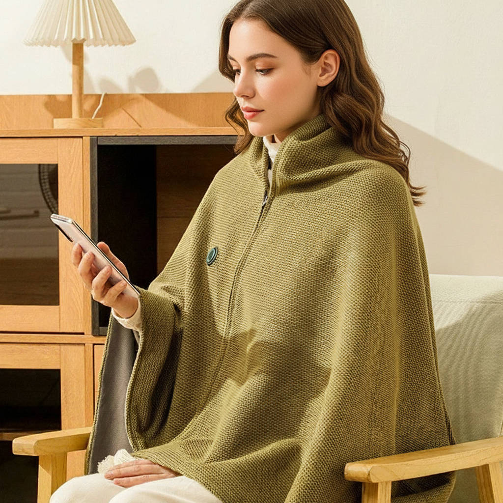 Verwarmde omslagdoek met USB-C en acht warmtezones