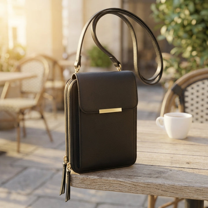 Dames crossbody telefoonportemonnee met touchscreenvenster