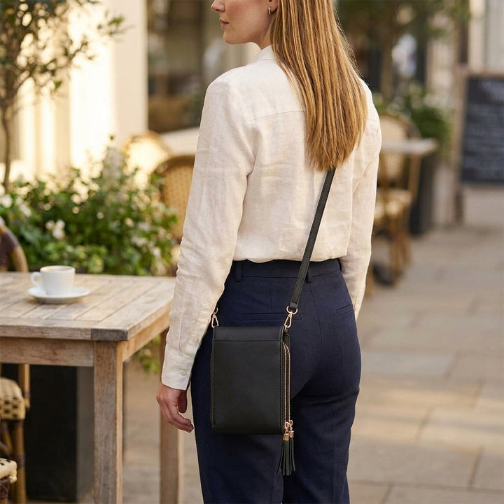 Dames crossbody telefoonportemonnee met touchscreenvenster