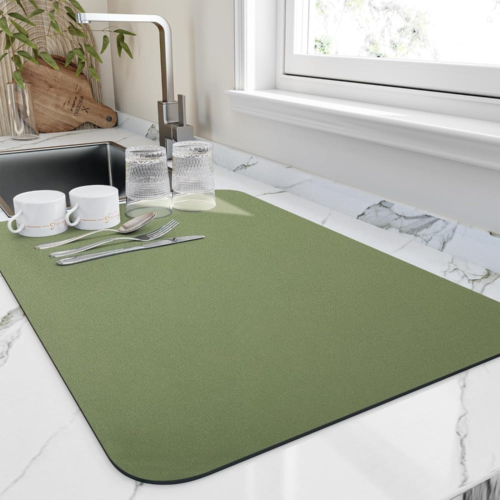 Sneldrogende afdruipmat voor de keuken met absorberend ontwerp