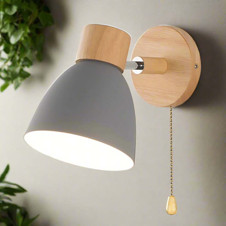 Binnenwandlamp, minimalistisch Scandinavisch, lamp met trekschakelaar