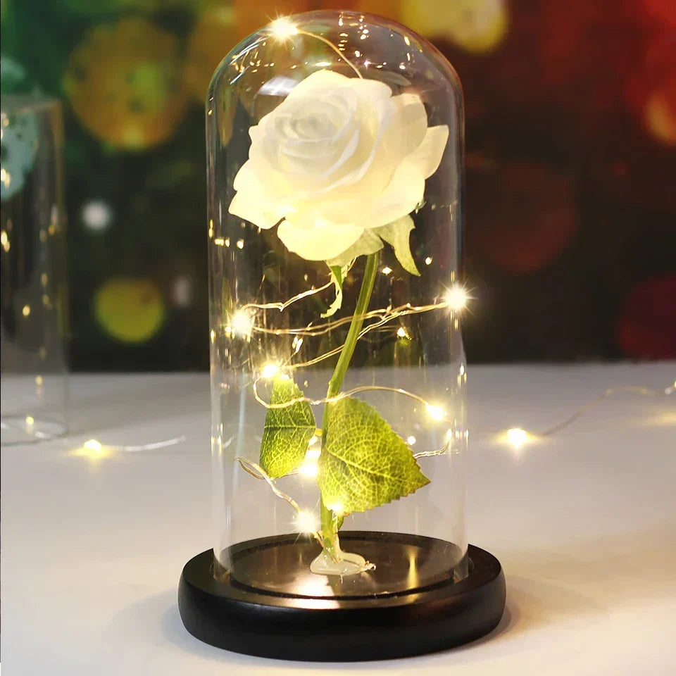 CrystalAura LED Rozenkoepel | Elegante Verlichte Roos voor Bruilofts- en Feestdecoratie