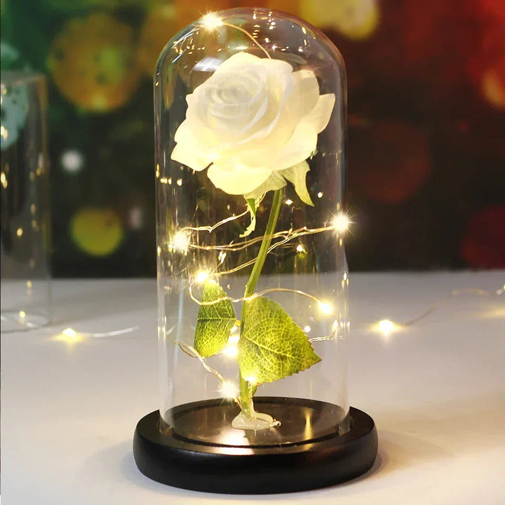 CrystalAura LED Rozenkoepel | Elegante Verlichte Roos voor Bruilofts- en Feestdecoratie