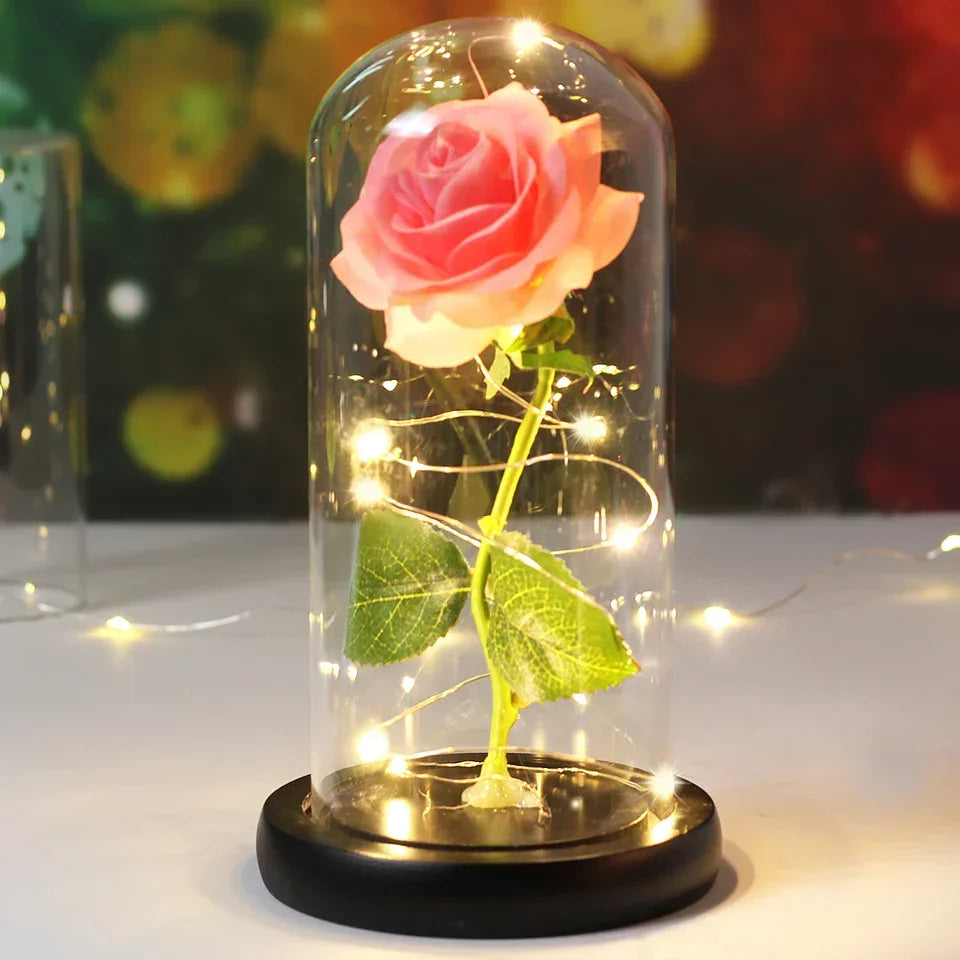 CrystalAura LED Rozenkoepel | Elegante Verlichte Roos voor Bruilofts- en Feestdecoratie
