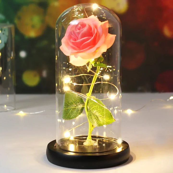CrystalAura LED Rozenkoepel | Elegante Verlichte Roos voor Bruilofts- en Feestdecoratie