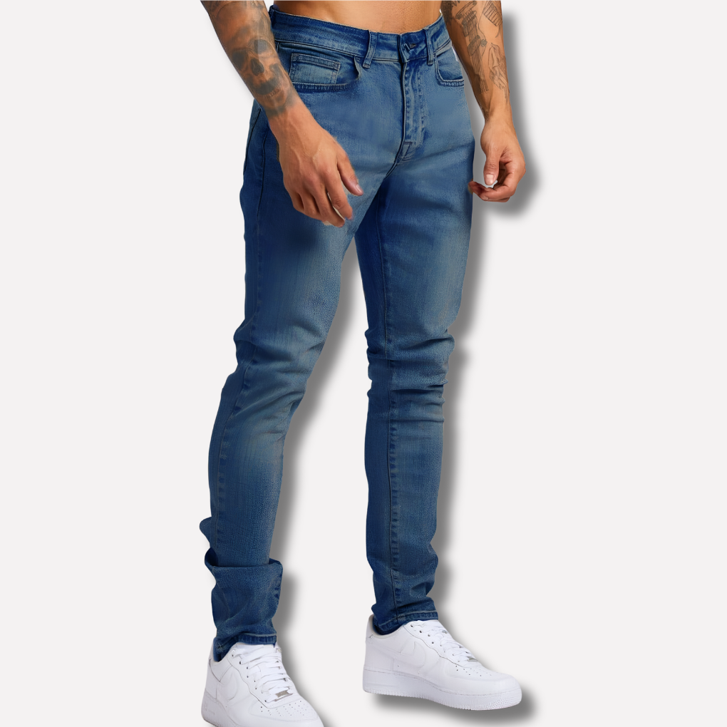 Heren stretch denim jeans met strakke pasvorm