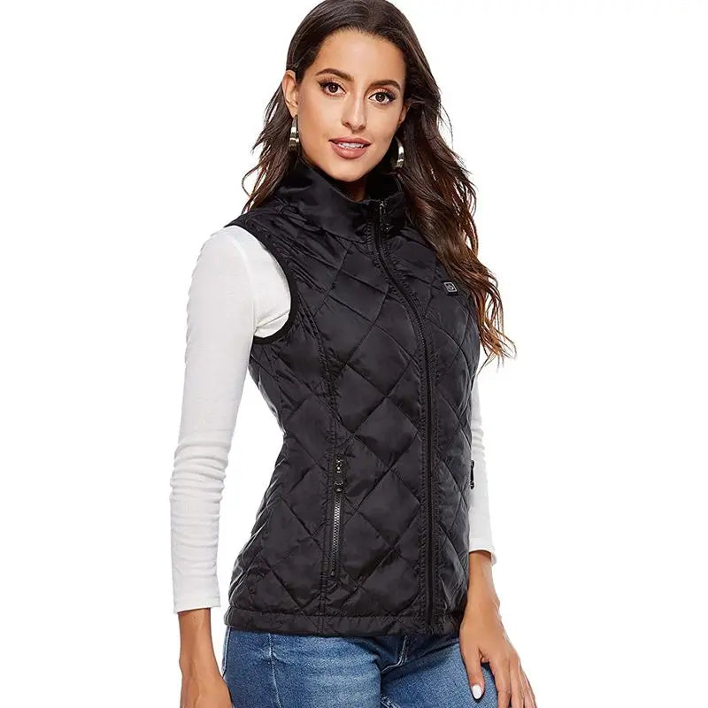 Verwarmde bodywarmer dames met USB en 3 warmtestanden