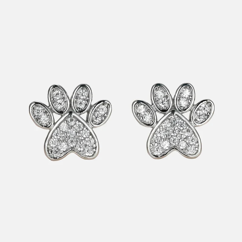 Witte Zirkonia Poot Studs – Hartvormig Ontwerp