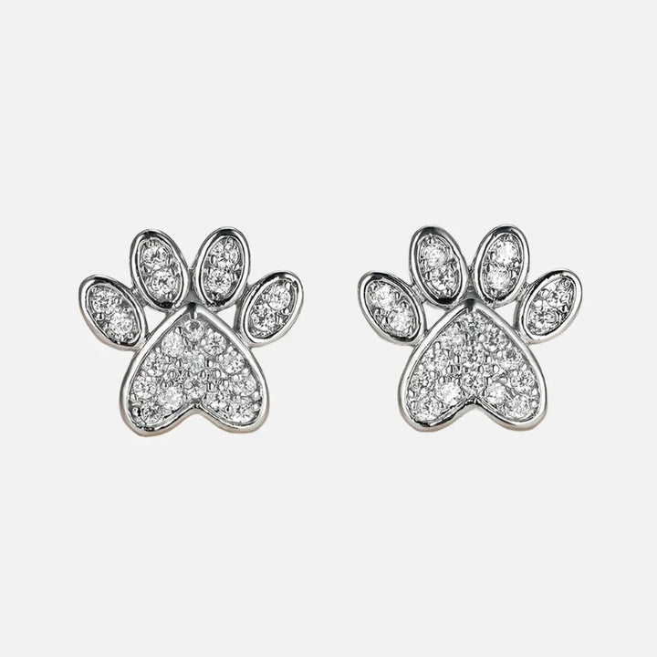 Witte Zirkonia Poot Studs – Hartvormig Ontwerp