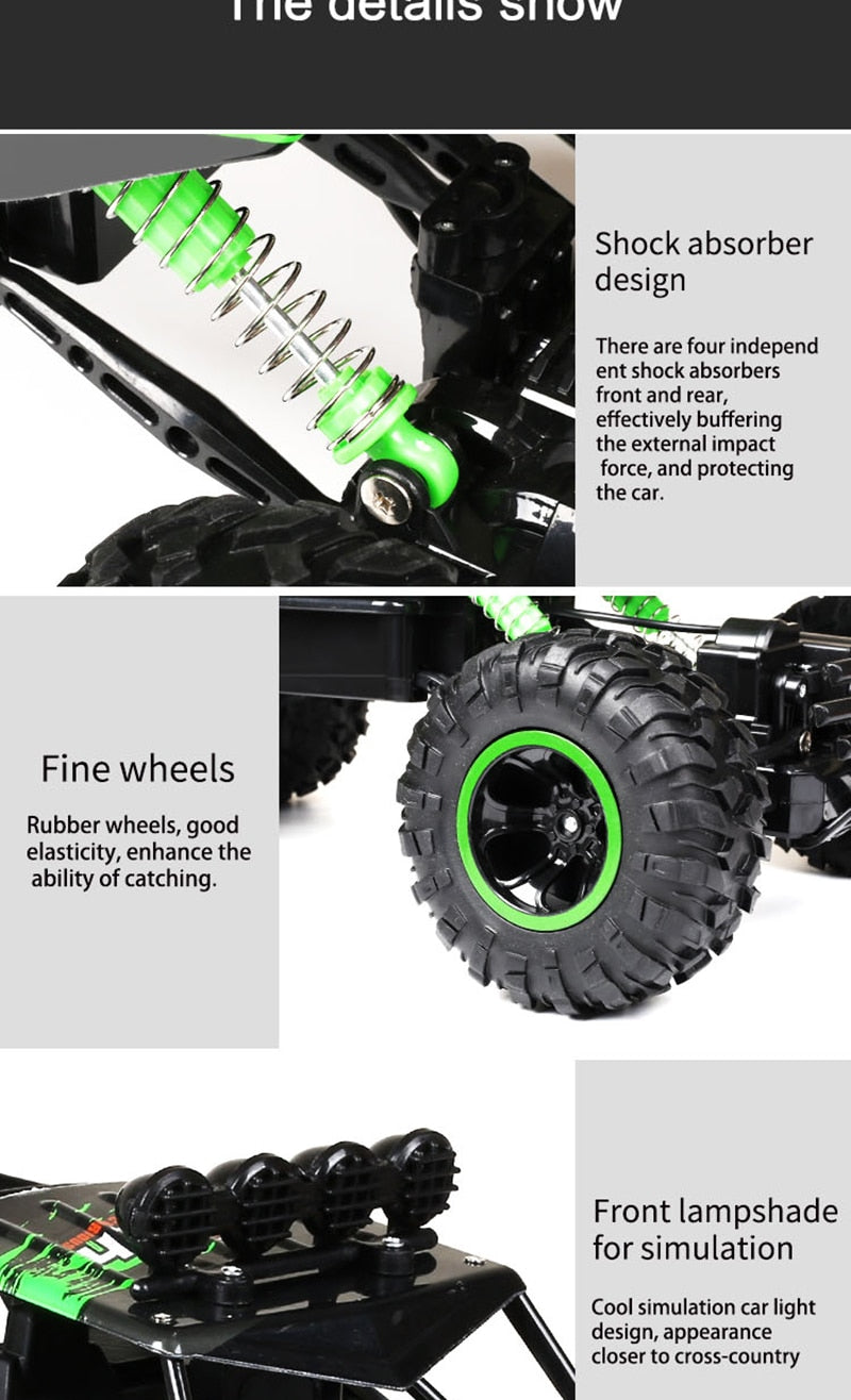 Radiografisch bestuurbare 4x4 offroad monstertruck