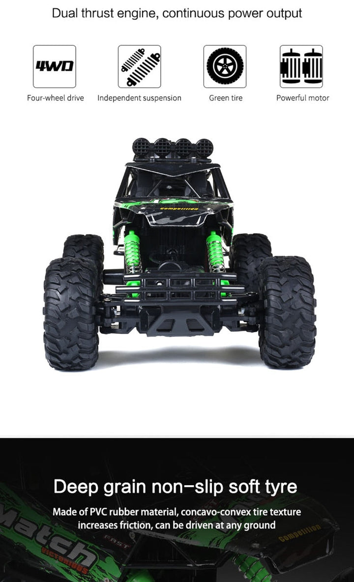 Radiografisch bestuurbare 4x4 offroad monstertruck