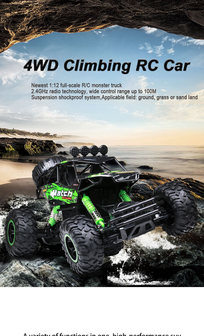 Radiografisch bestuurbare 4x4 offroad monstertruck