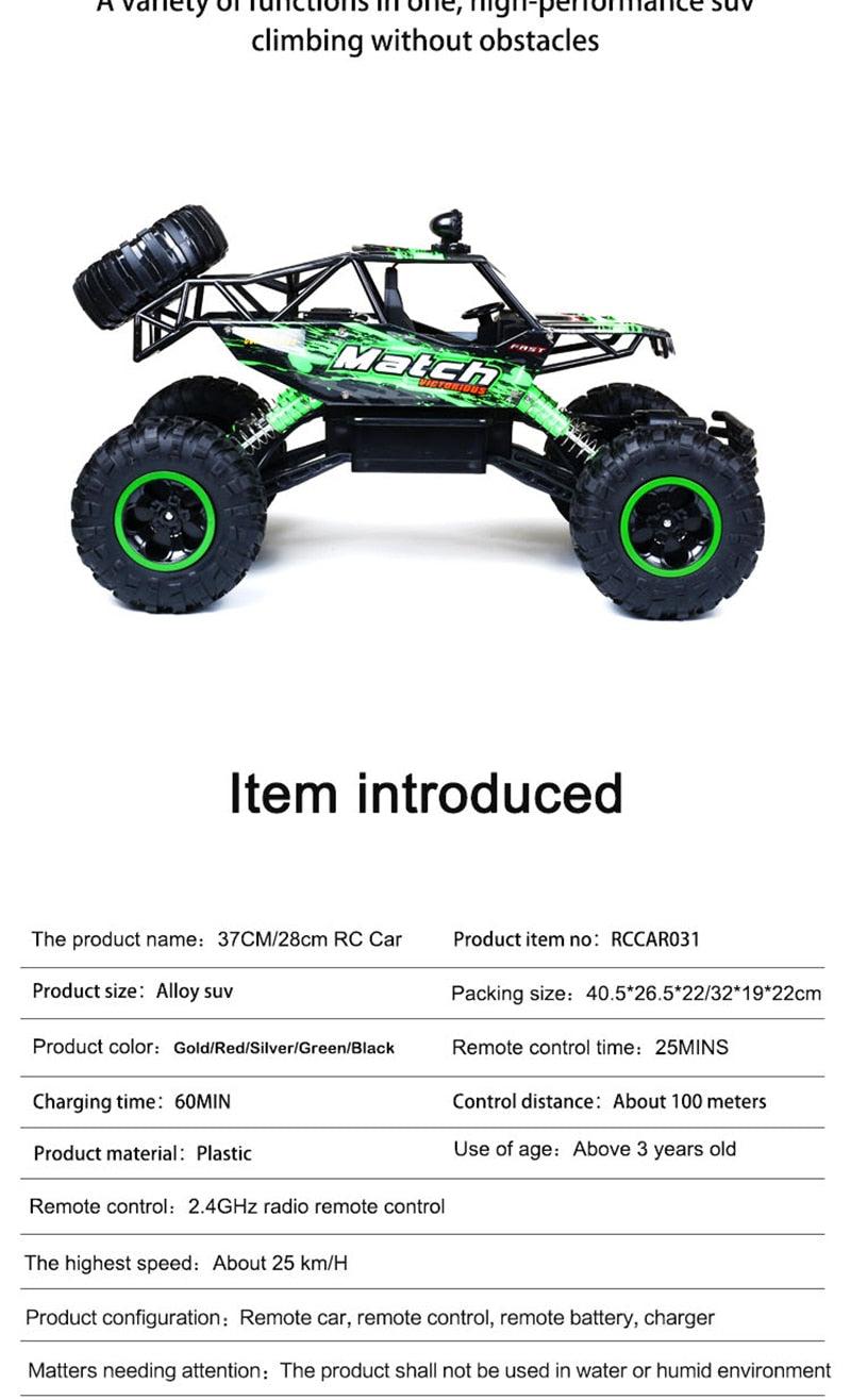 Radiografisch bestuurbare 4x4 offroad monstertruck
