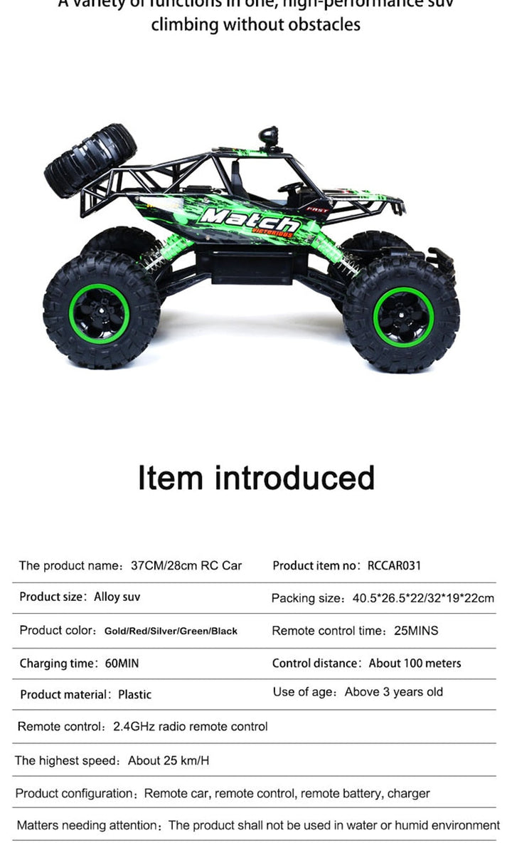 Radiografisch bestuurbare 4x4 offroad monstertruck