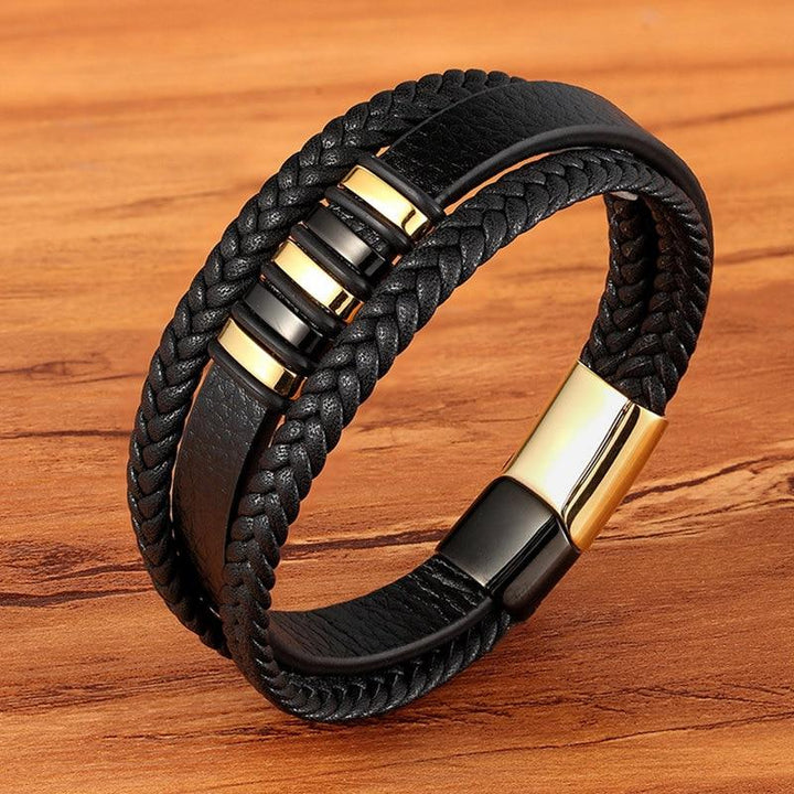 Stijlvolle lederen armband mannen