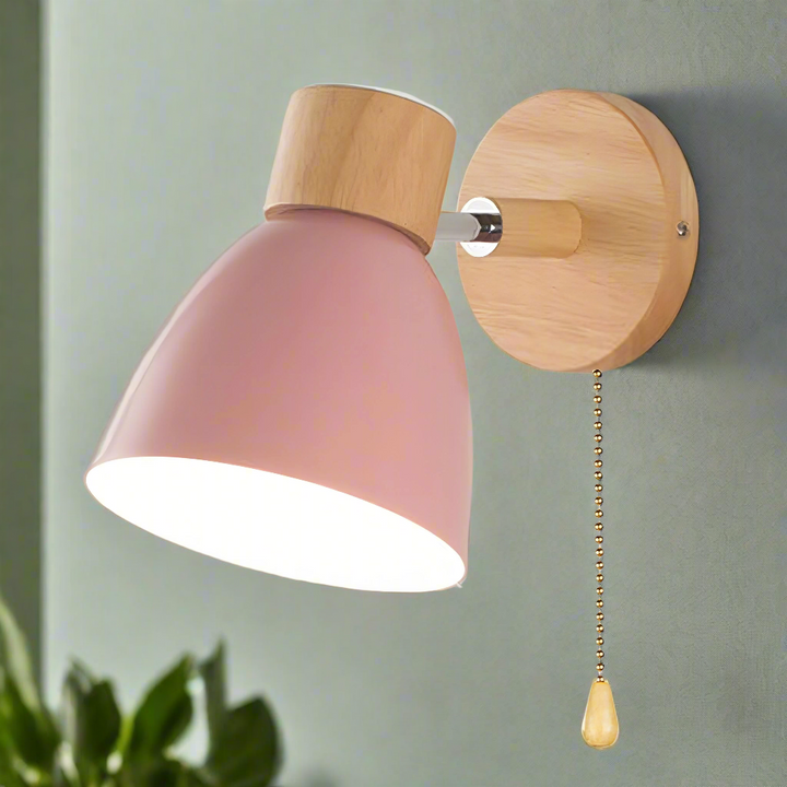 Binnenwandlamp, minimalistisch Scandinavisch, lamp met trekschakelaar