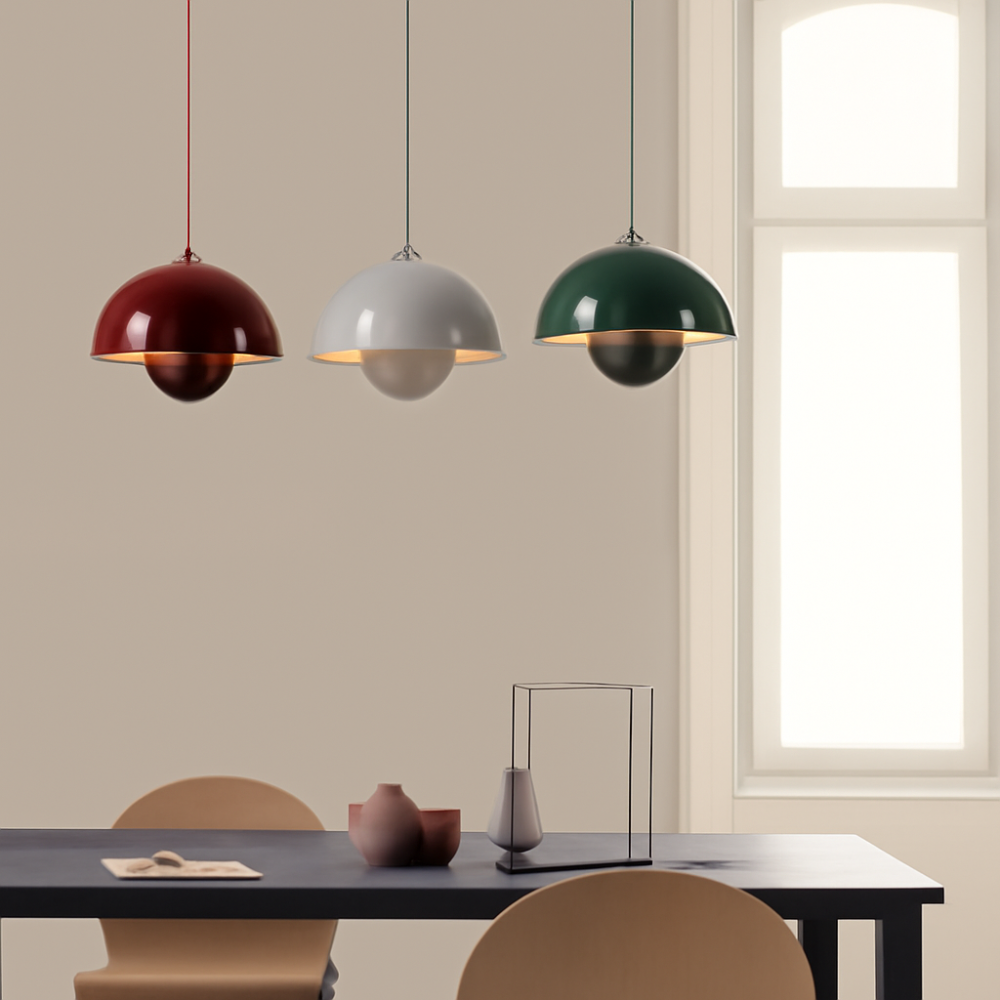 Kleurrijke halvemaan-hanglamp