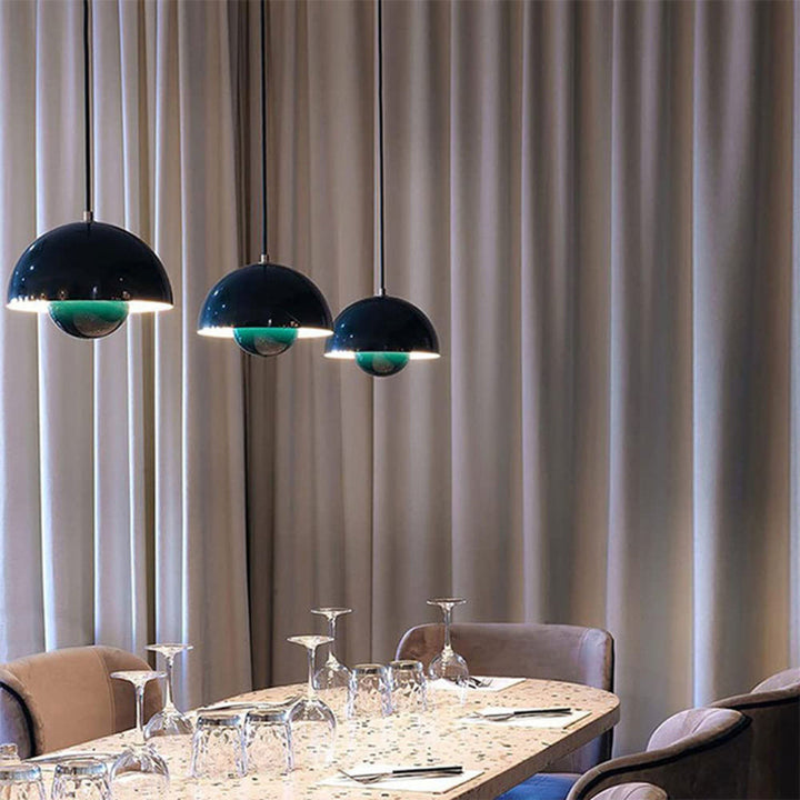 Kleurrijke halvemaan-hanglamp