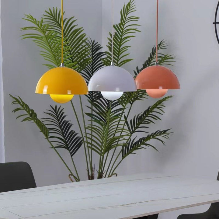 Kleurrijke halvemaan-hanglamp