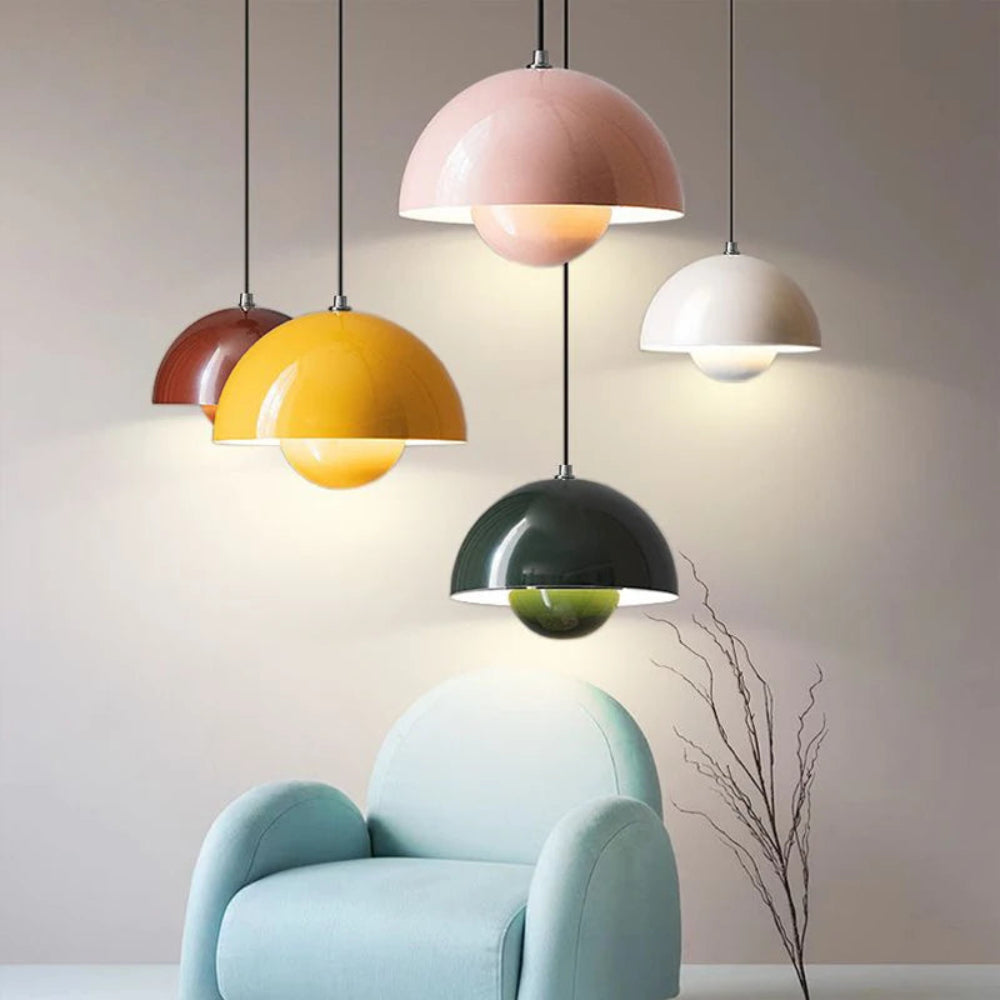 Kleurrijke halvemaan-hanglamp
