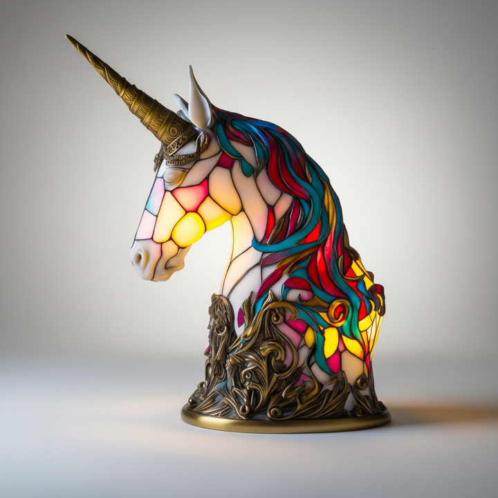 Handgemaakte mozaïeklamp dierenkop - GleamPaw