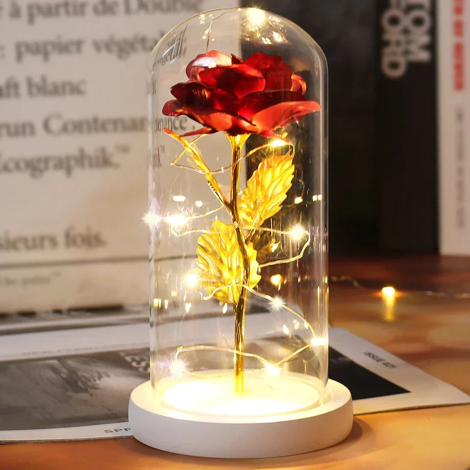 CrystalAura LED Rozenkoepel | Elegante Verlichte Roos voor Bruilofts- en Feestdecoratie