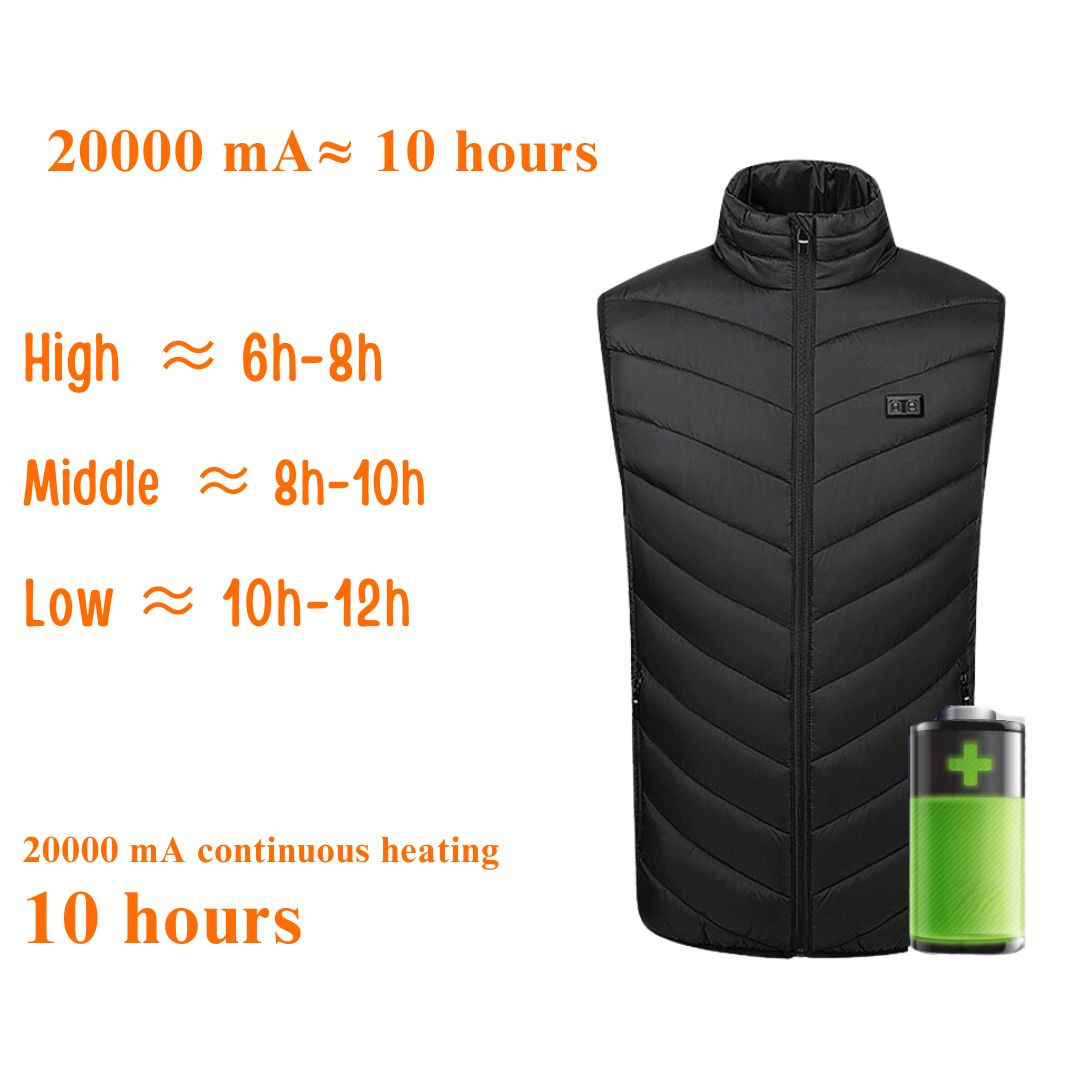 Oplaadbare verwarmde bodywarmer, verstelbaar unisex