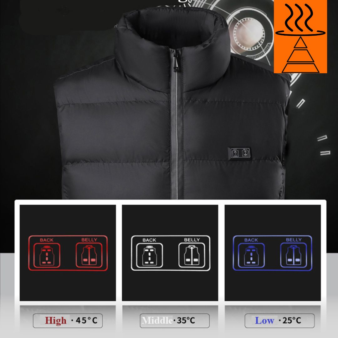 Oplaadbare verwarmde bodywarmer, verstelbaar unisex