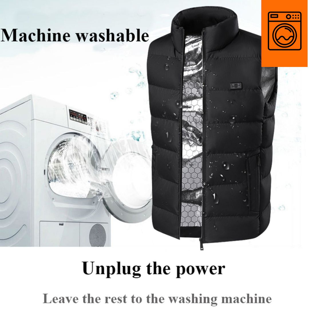 Oplaadbare verwarmde bodywarmer, verstelbaar unisex