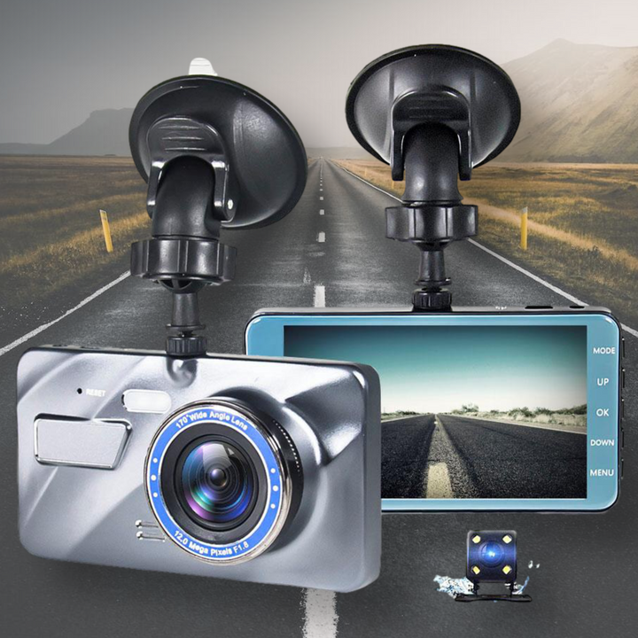 Draadloze Dashcam met Voor & Achtercamera en Nachtzicht