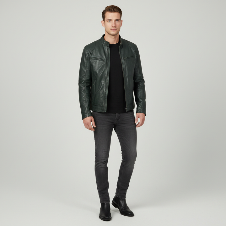 Leren herenjas slanke snit - Spencer