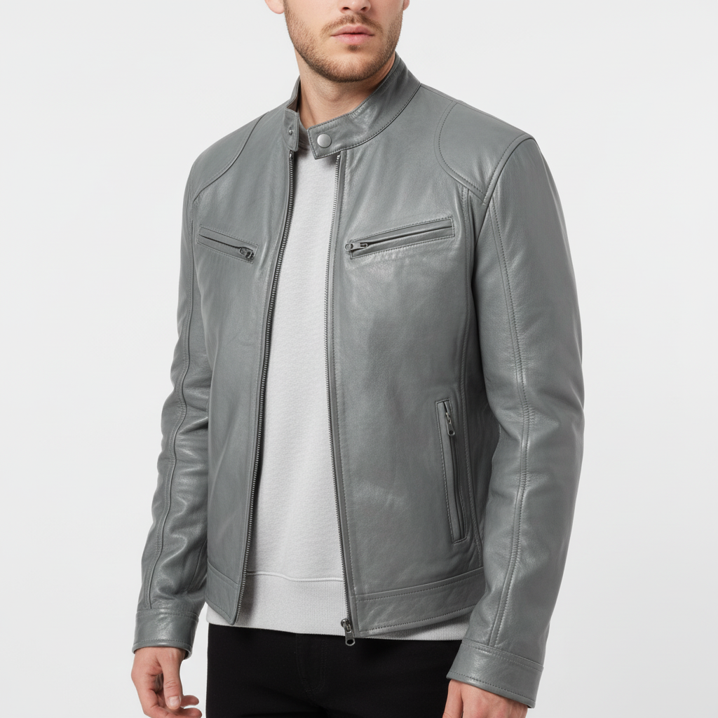 Leren herenjas slanke snit - Spencer
